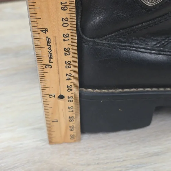 VNTG 90s/Y2K Harley-Davidson Women Leather Ankle LaceUp Riding Moto Boots SZ 10 - Picture 9 of 16